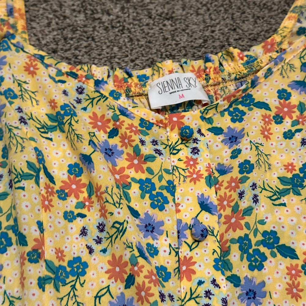 Sienna Sky Floral Yellow Dress - Picture 3 of 13